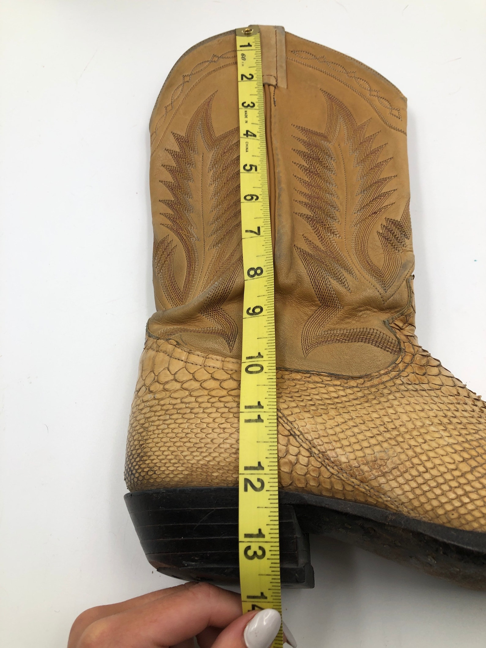 the regan boot in snake embossed leather