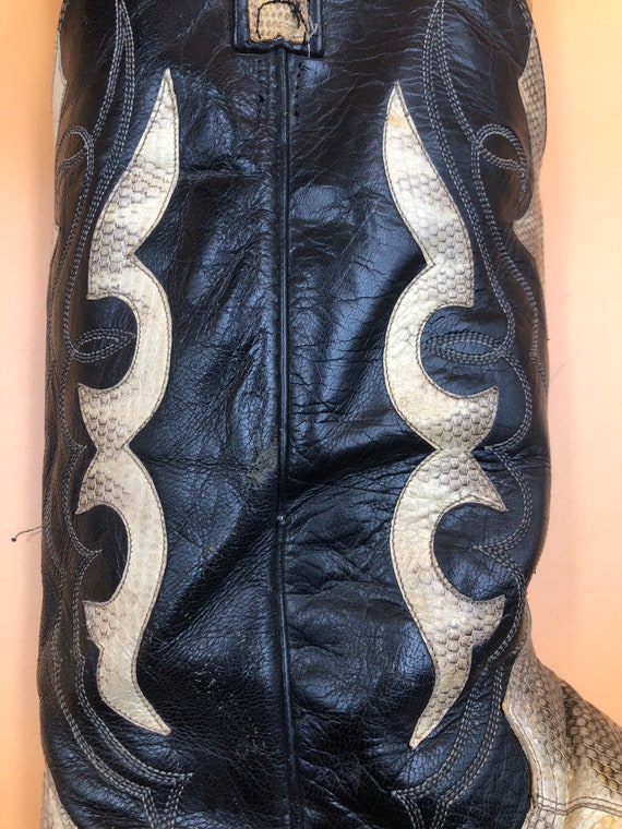 Black men's boots from real leather vintage show … - image 6