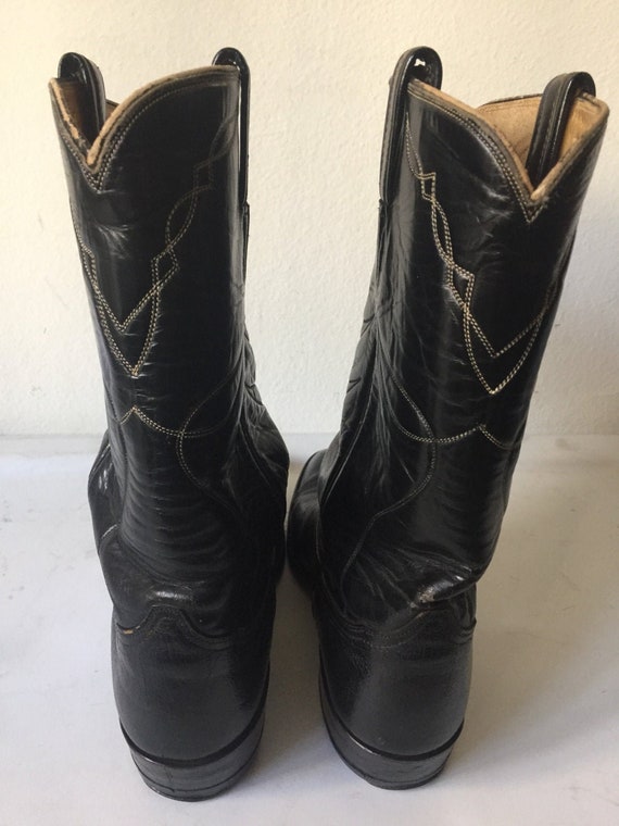 Black men's cowboy boots, from real leather, soft… - image 3