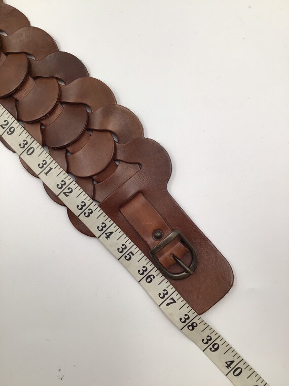 Beige real leather belt - image 7