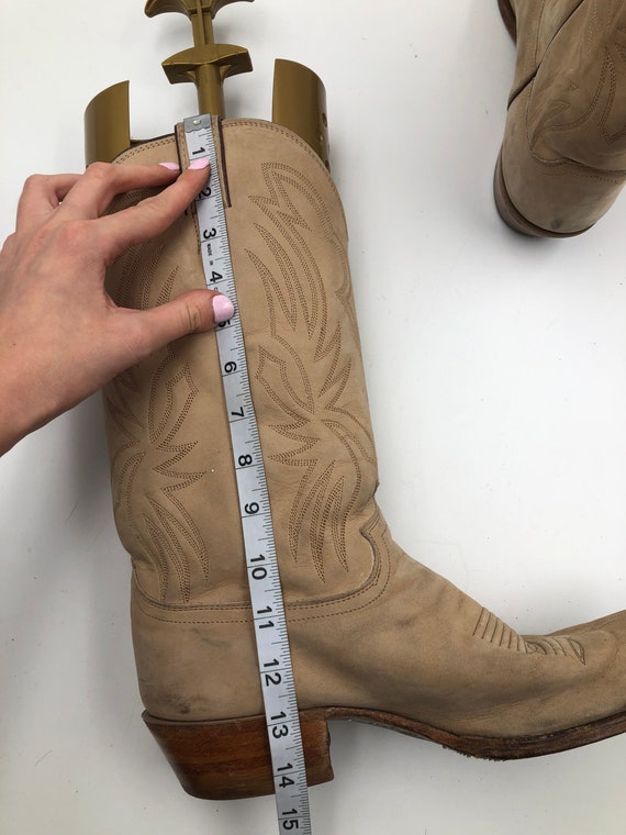 Beige men's boots real suede vintage embroidered … - image 6