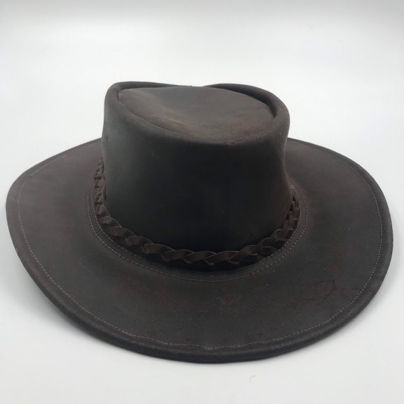 Brown hat from real leather cowboy hat western ha… - image 3