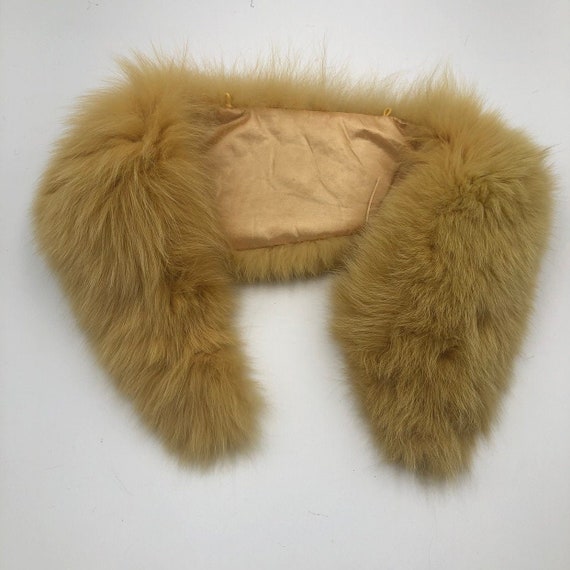 Yellow womens collar real pollar fox fur festive … - image 2