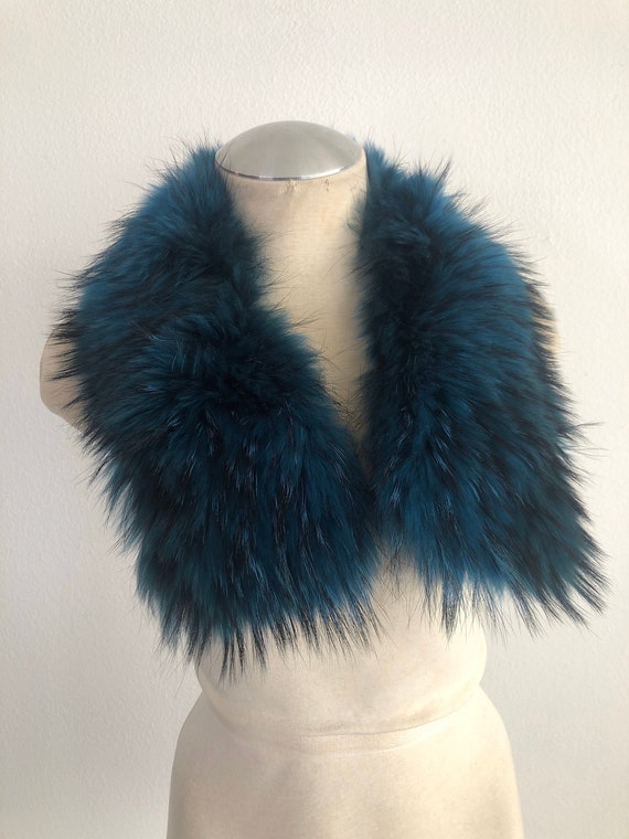 Turquoise Women's Collar real polar fox fur festi… - image 6