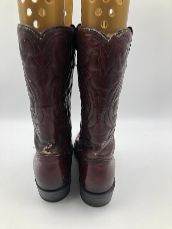 Red men's boots from real leather vintage embroid… - image 3