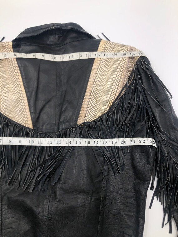 Black women's jacket from real python leather wit… - image 8