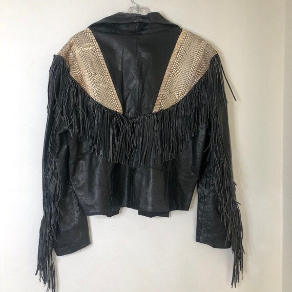 Black women's jacket from real python leather wit… - image 6