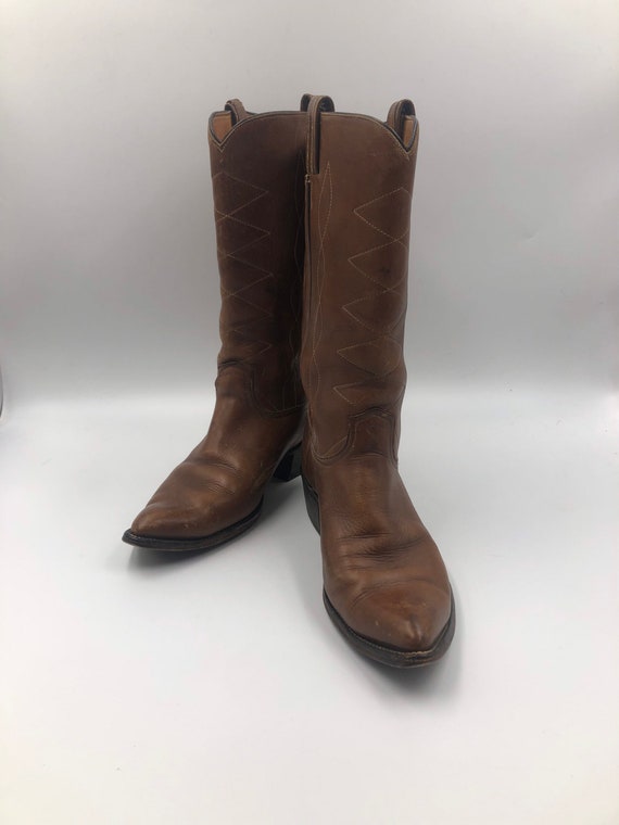 Brown boots, men's boots, real leather, vintage, e
