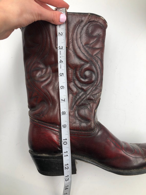 Red men's boots from real leather vintage embroid… - image 6