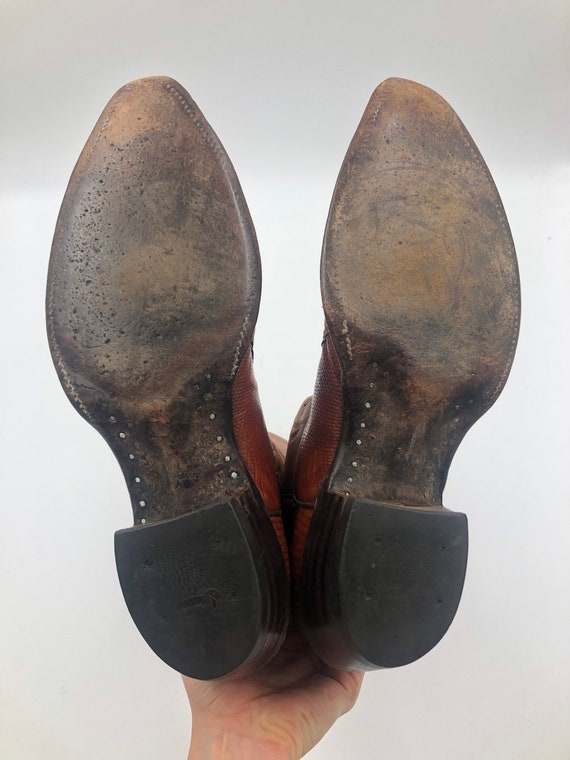 Orange boots, men's boots, real leather, vintage,… - image 6