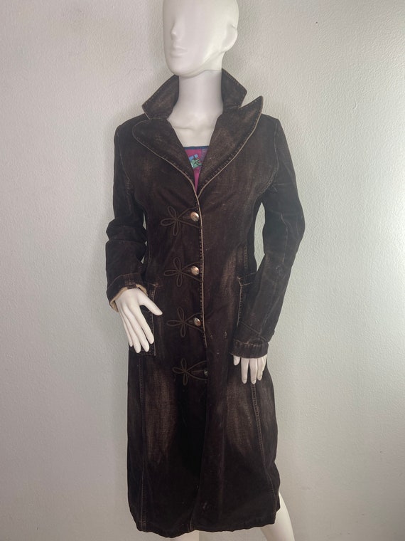 Brown women's trench from real cotton casual trenc