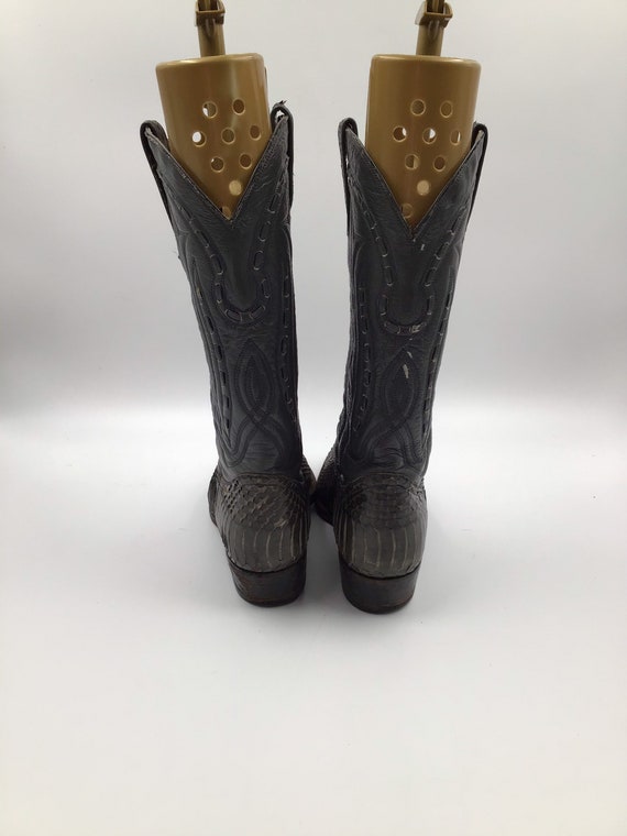 Dark gray men's boots from real python leather vi… - image 5