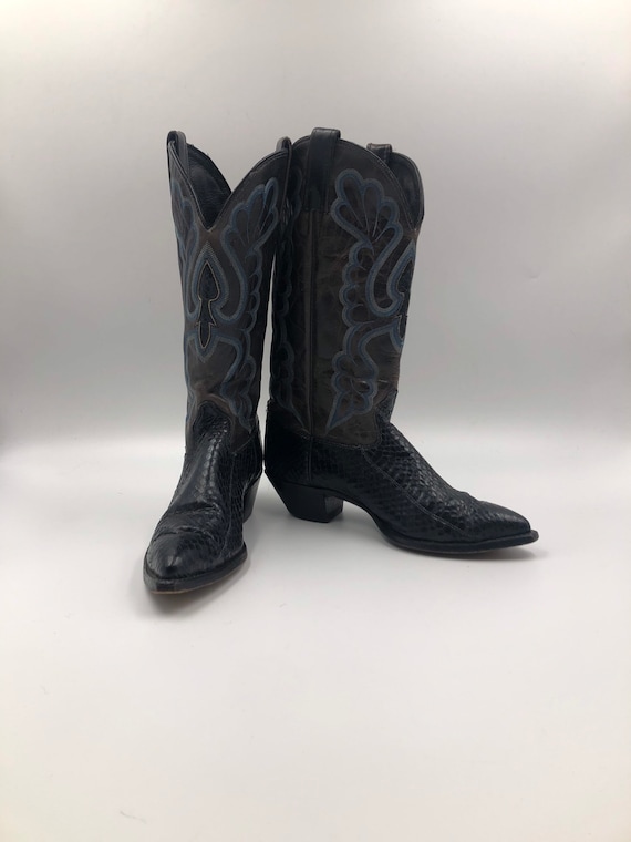 Black boots, men's boots, real leather, vintage bo