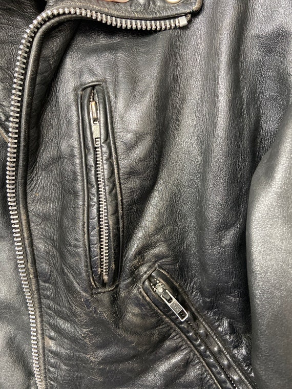 Motorcycle leather jacket mens size small - image 8