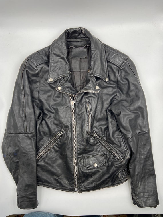 Motorcycle leather jacket mens size small - image 2