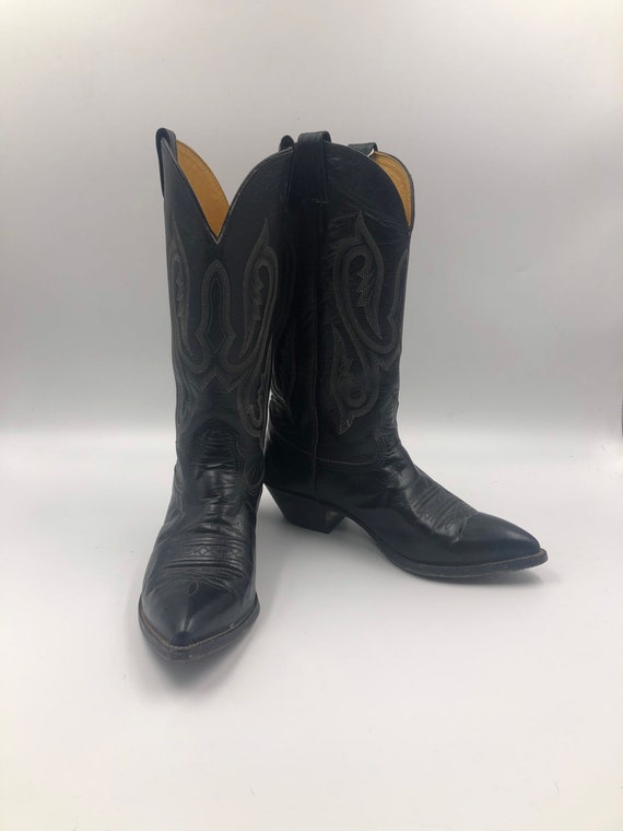 Black boots, men's boots, real leather, vintage, e