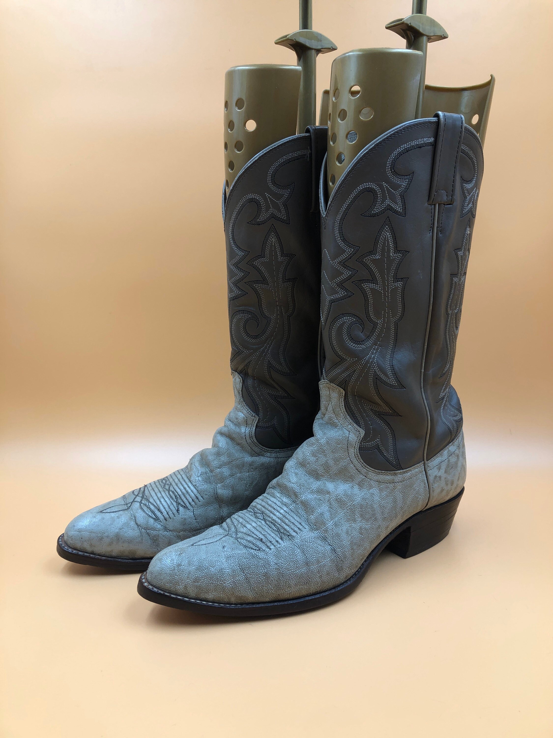 Light Gray cowboy Boots man size 11D Etsy
