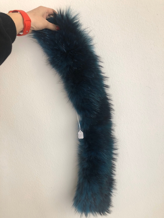 Turquoise Women's Collar real polar fox fur festi… - image 7