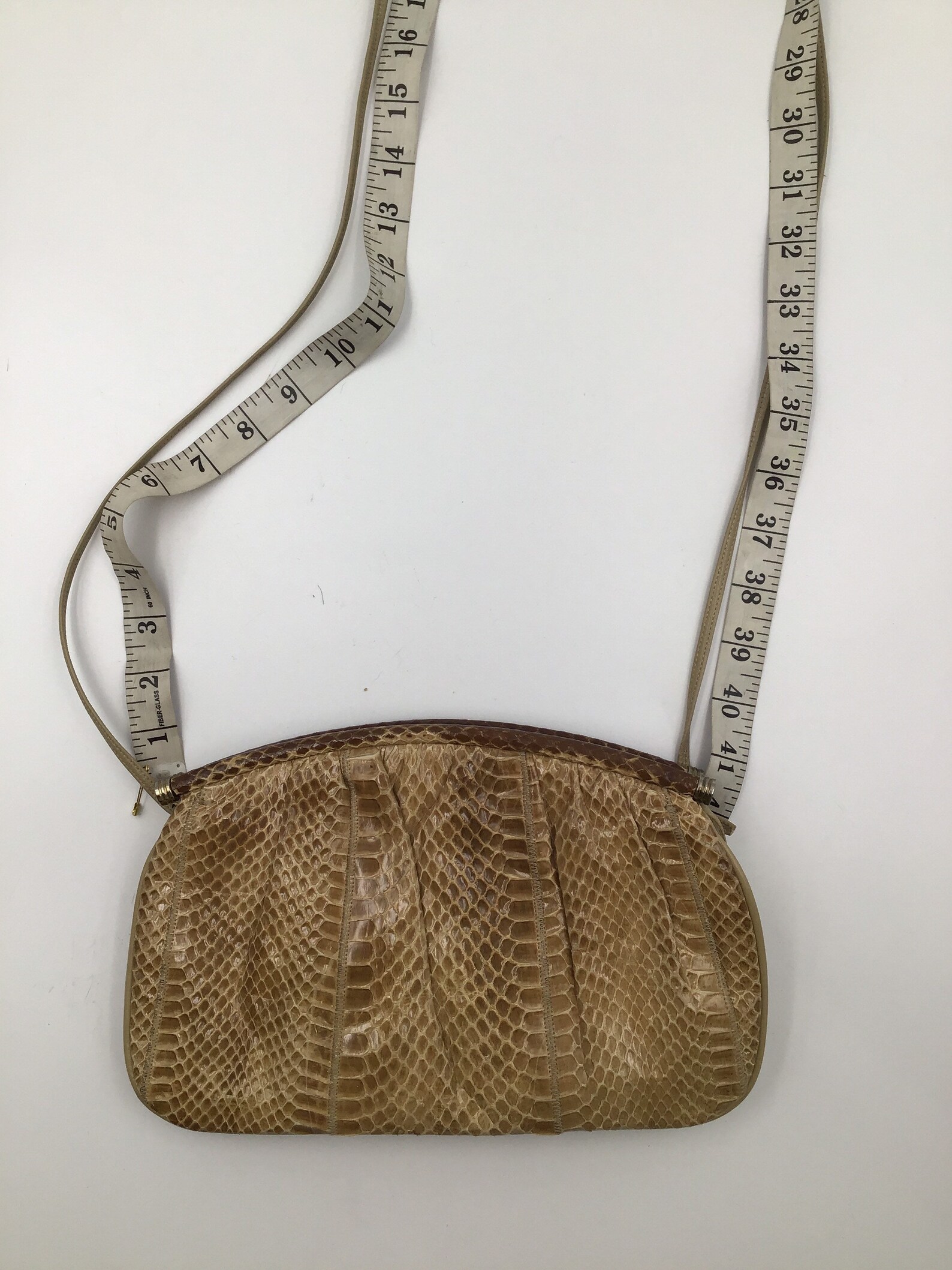Beige Leather Bag From Real Snake Leather Shoulder Handbag - Etsy