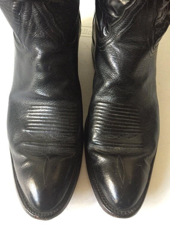 Black men's cowboy boots, from real leather, soft… - image 2