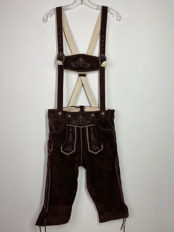 Brown Men's overall real suede soft suede vintage