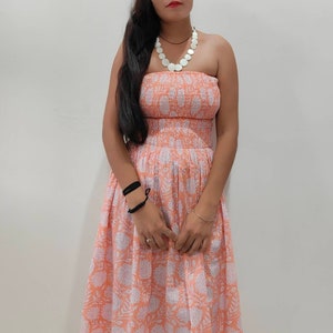 Indian Cotton Dress, Floral block Print Dress,Cotton Handmade Dress, Sketer Circle Dress,Flapper Dress, Nap Dress, Long Dress