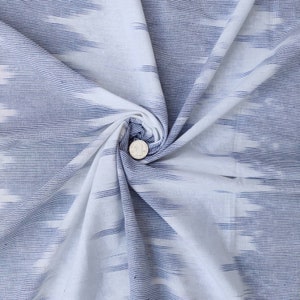 Fine 2/60 Handloom Ikat Fabric, Blue fabric, Fashion fabric, Ikat Fabric, India Cotton fabric, Upholstery fabric- Fabric By yard