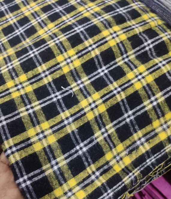 Mammoth Flannel - Yellow Buffalo Plaid - Thread Count Fabrics