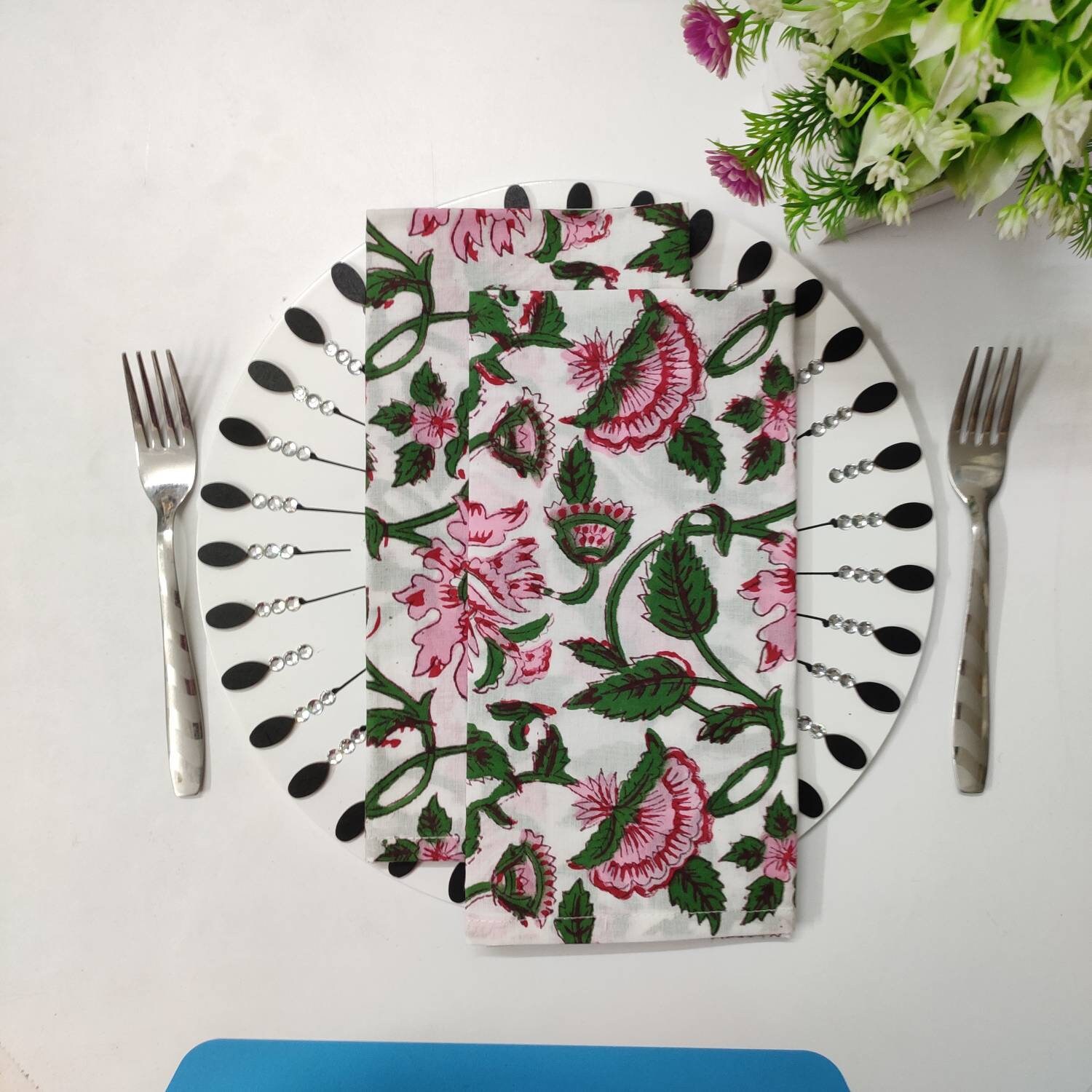 Cotton dinner napkins indian cotton napkins hand printed Etsy