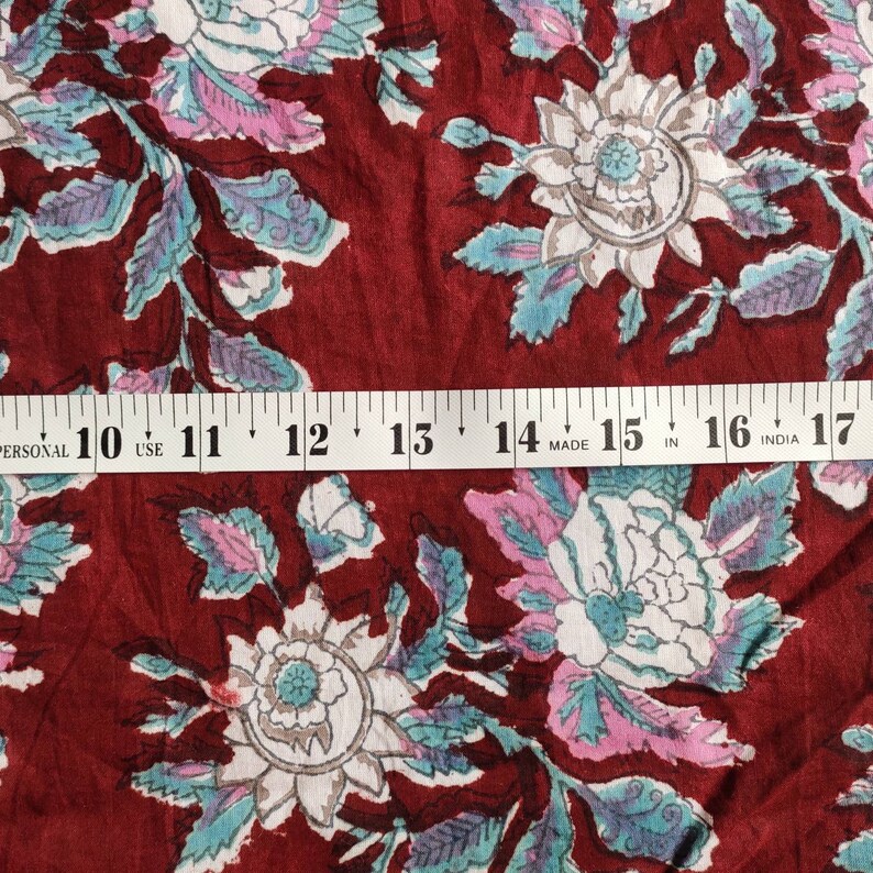 Hand Block Print Fabric 100 Cotton Quilting Fabric by the Etsy
