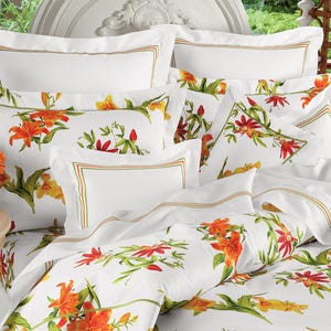 500 TC White Cotton Percale Duvet Cover Set with Triple Embroidery Border, Hotel Stitch Style. 1 Duvet Cover and 2 Pillow Sham