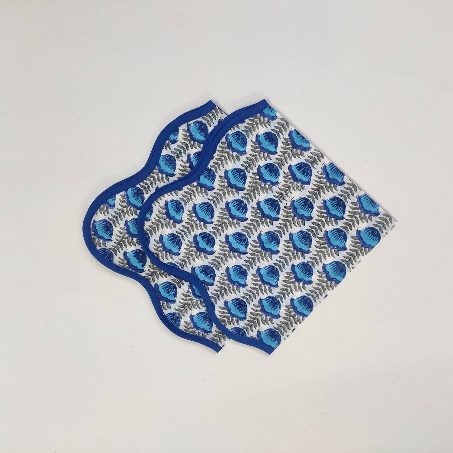 Blue Flower Cotton Napkins Cloth Napkins Fabric Napkins Etsy UK