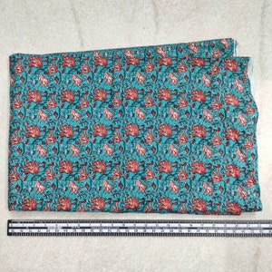 Floral Jade Green 100% Katoen Quilting Stof op maat gesneden, Quilt Stof, Indiase stof, stof voor gezichtsmasker, stof voor tassen