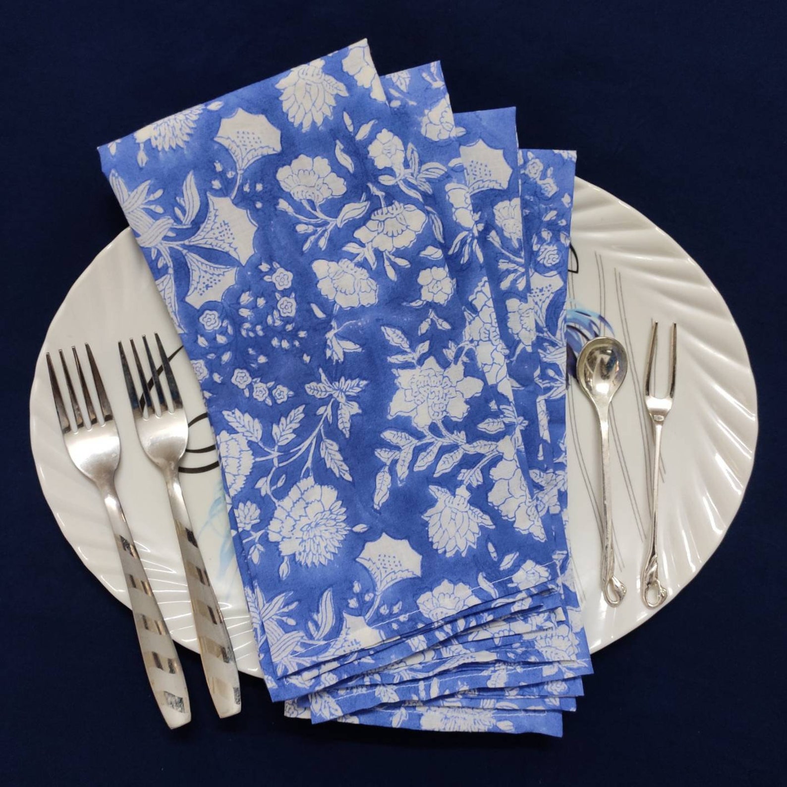 Block Print Napkins 100 Cotton Napkins Set of 46Cloth Etsy