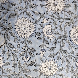 Floral blue 100% Cotton Quilting Fabric by the yard, Quilt Fabric, Indian Fabric, fabric for facemasks, fabric for bags