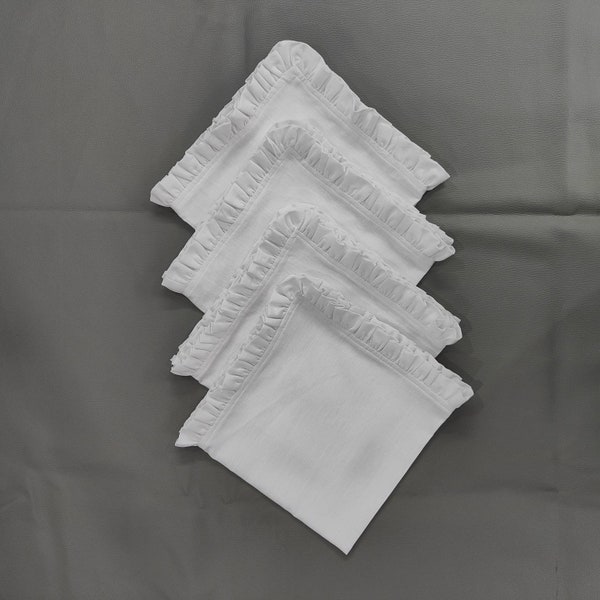 White Linen Napkins Etsy