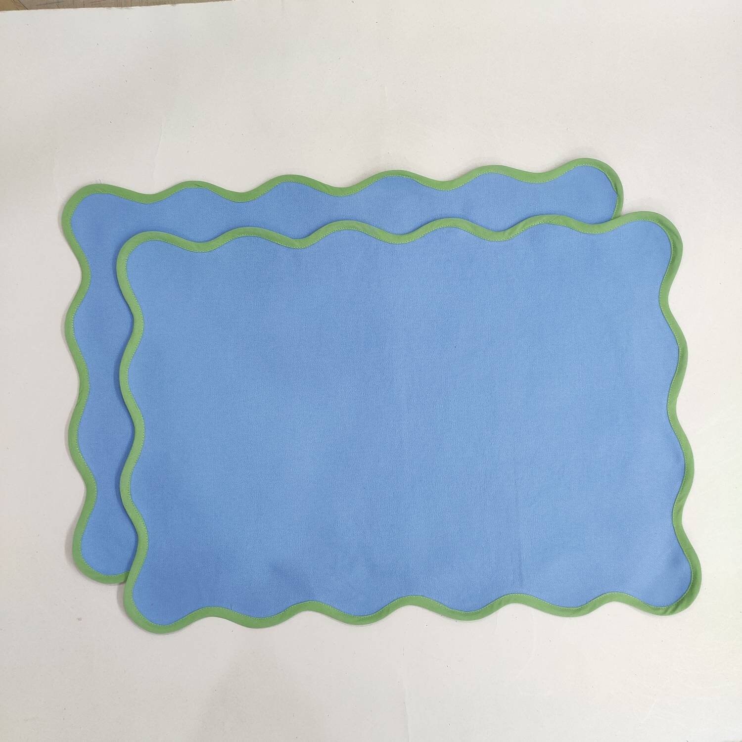 Table Mat Scallop Placemats and Napkins Light Blue table Etsy