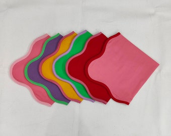FabricSG Cotton Napkins, Cloth Napkins, Fabric Napkins, solid piping Napkins, Cocktail Napkins, 20"x20"- Dinner Napkins set of 6