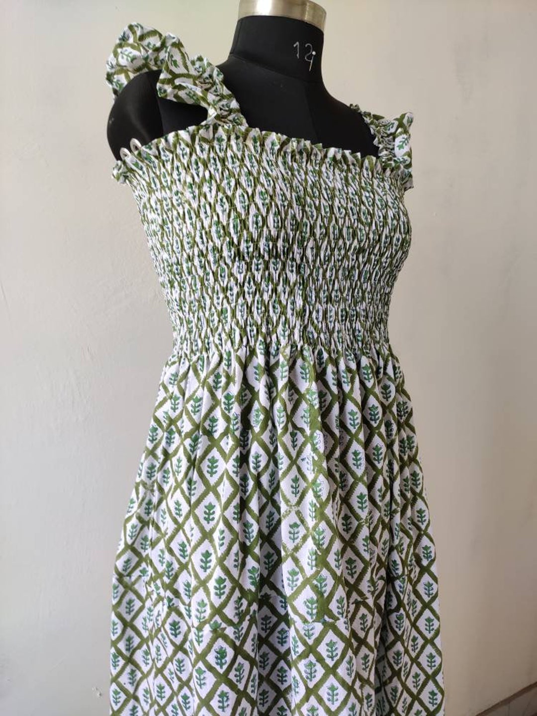 Nap Dress Cottage Core hand Block Printed Bridesmaid Dress - Etsy