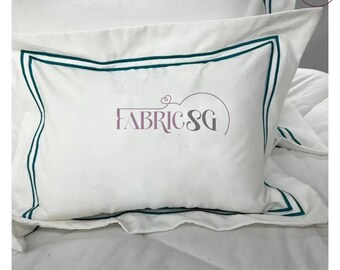 Funda de almohada europea con doble borde, 100 % satén de algodón, con puntada de hotel (juego de 1)