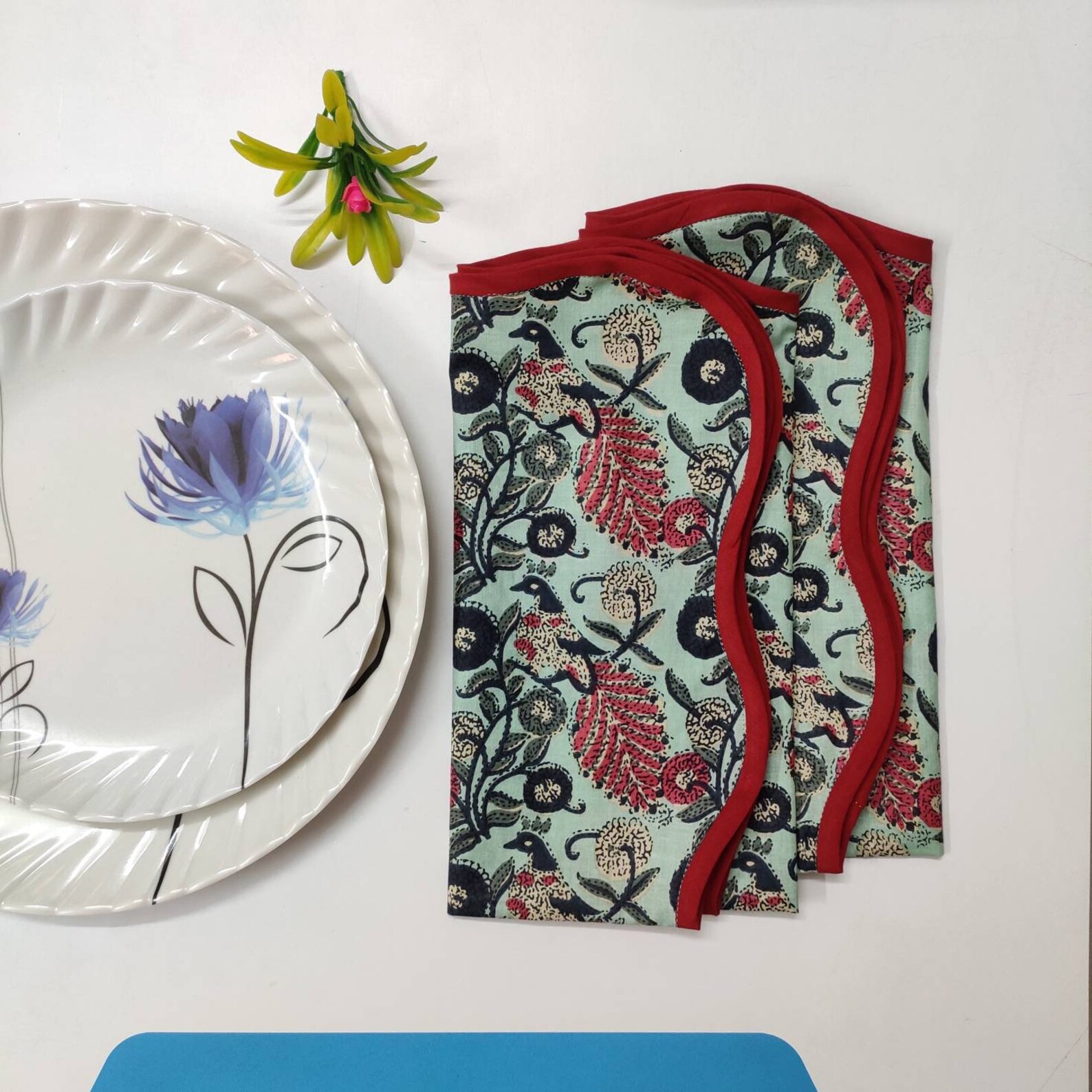 Cotton Dinner Napkins Indian Cotton Napkins Hand Printed Etsy