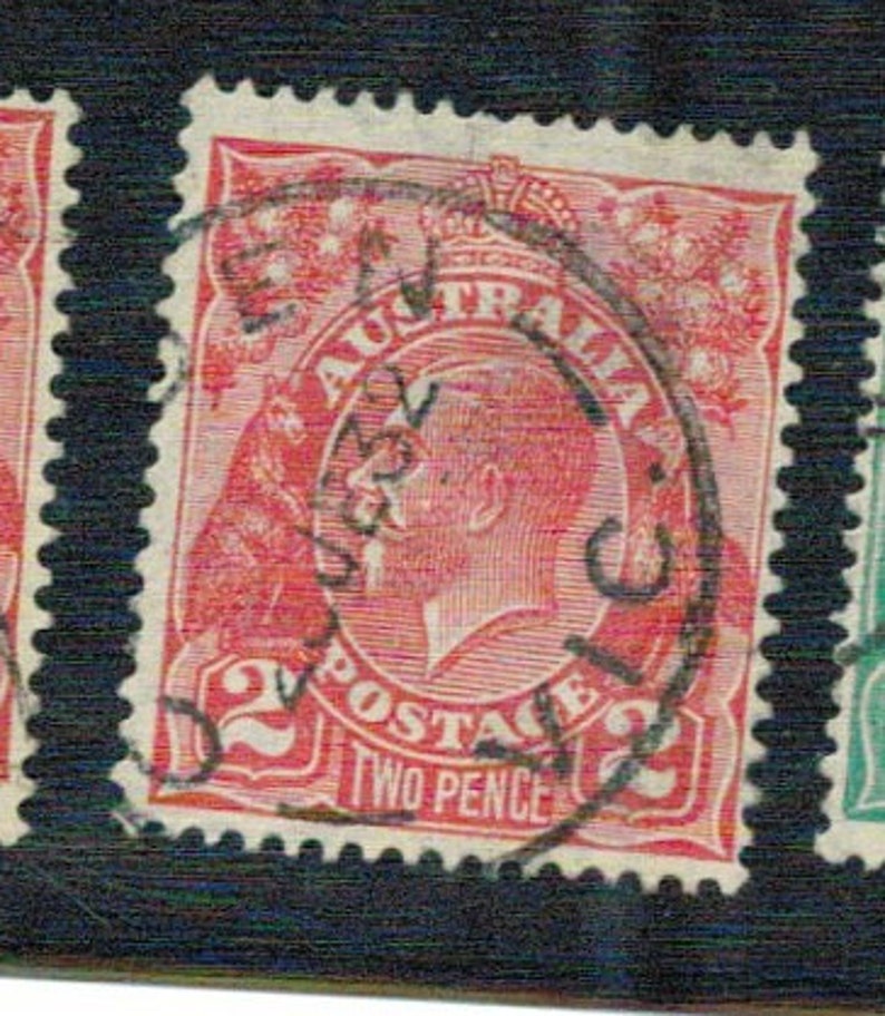 Australia Stamps 5 King V Australia Stamps Used. 2 Pence 3, 1 1/