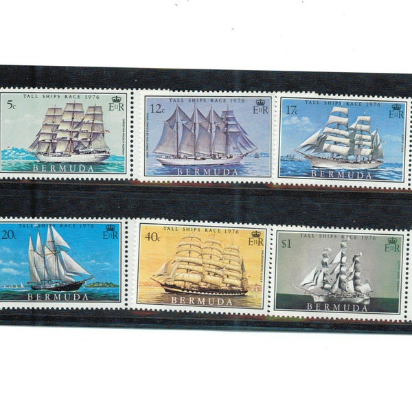 Bermuda Stamps Scott #337 - 342 Full Set Tall Ships Series 1976. MNH
