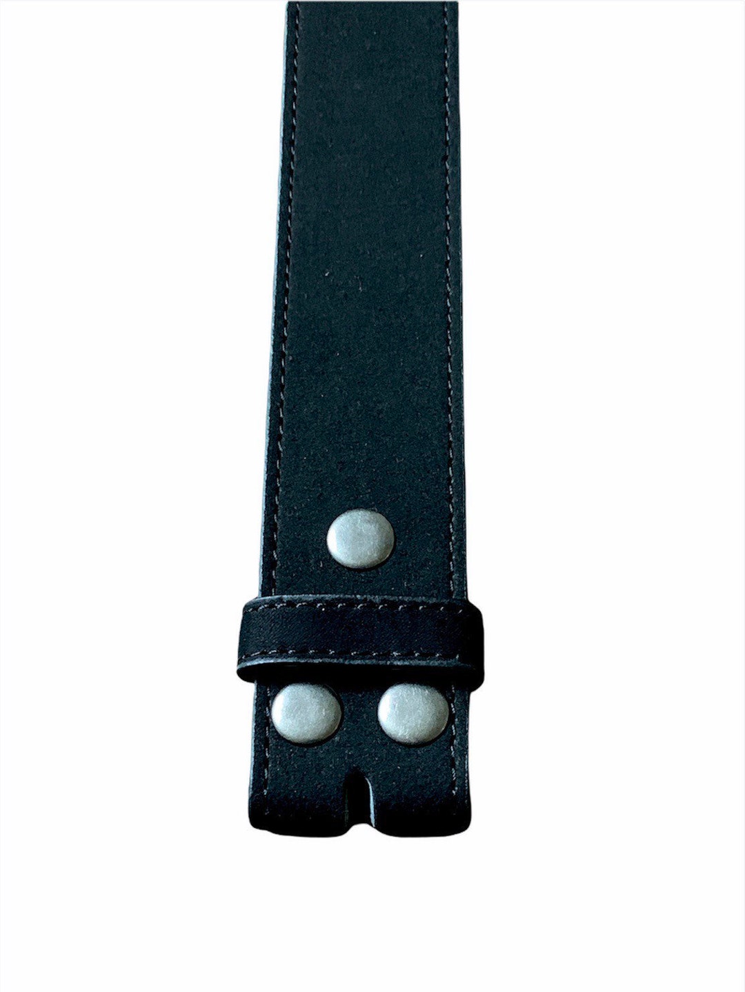 Black Suede Interchangeable Snap Belt, 1.5 Inches Wide Belt Strap