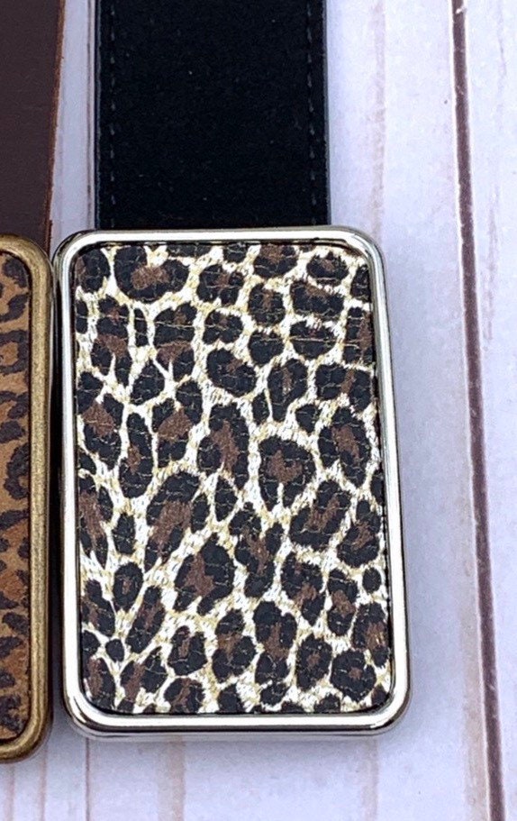 ?️? Leopard Print Leather Belt wBrass Antique Buckle NEW! Boutique Brand Sz M-L Abaodam Womens Leopard Print Belt Pu Leather Waist Belt with  main image 3
