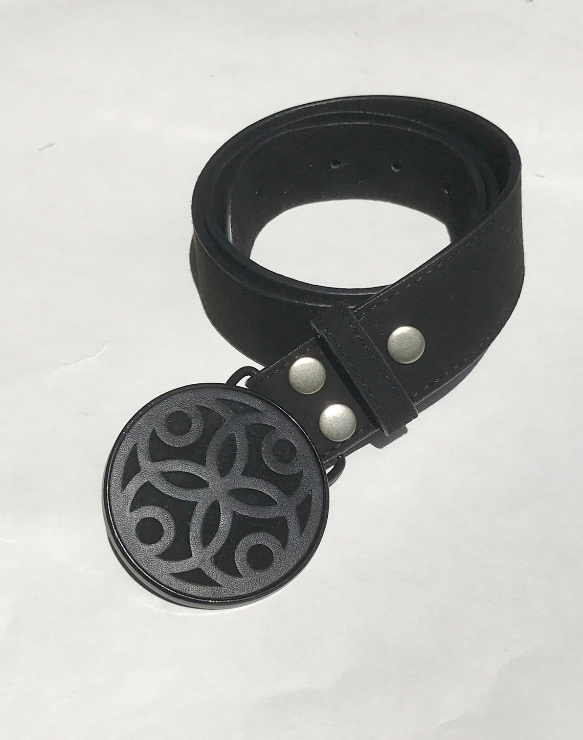 Black Leather Belt Buckle for Interchangeable Belt Ladies Etsy