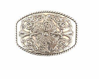Antique Silver Engraved Western Belt Buckle, Interchangeable Belt Buckle, Buckle for 1.5 inches Belt strap, Holiday Gift