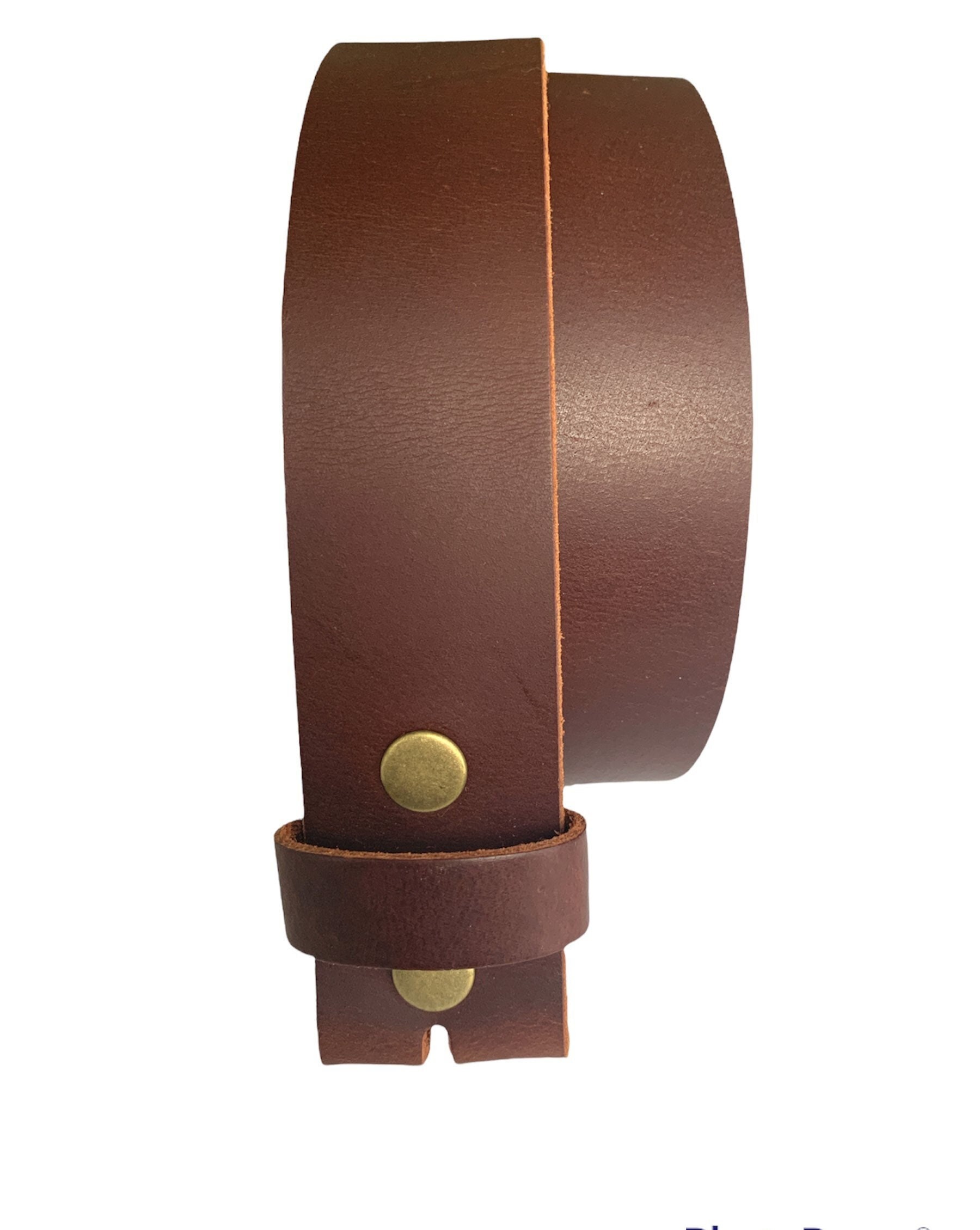 Brown Full Grain Leather Belt: Interchangeable Snap Belt 