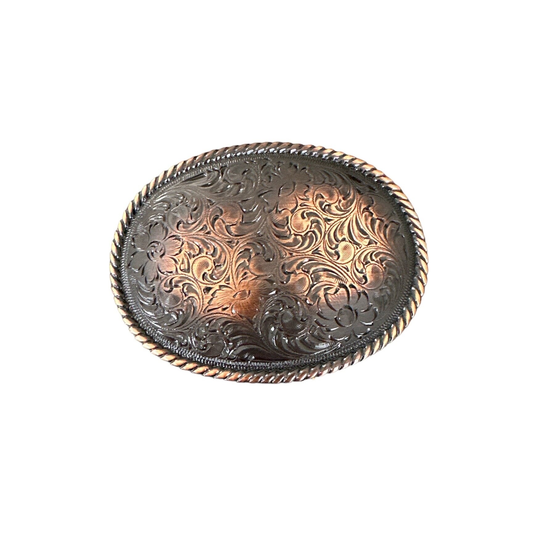 Western Floral Scroll Engraved Belt Buckle Fits 1-1/2(38mm) Belt Strap  (Copper)