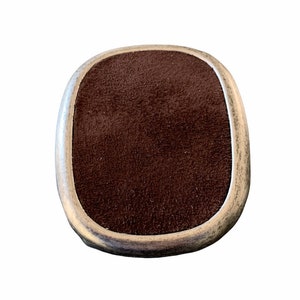 Espresso Dark Brown Suede Belt Buckle For Interchangeable Belt, Snap on Buckle for 1.5” Belt, Oval Belt Buckle for Women, Dress Belt Buckle
